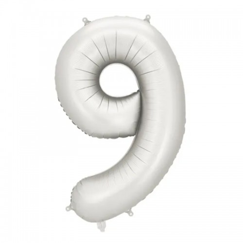 Balão Número 9 Prateado Mate